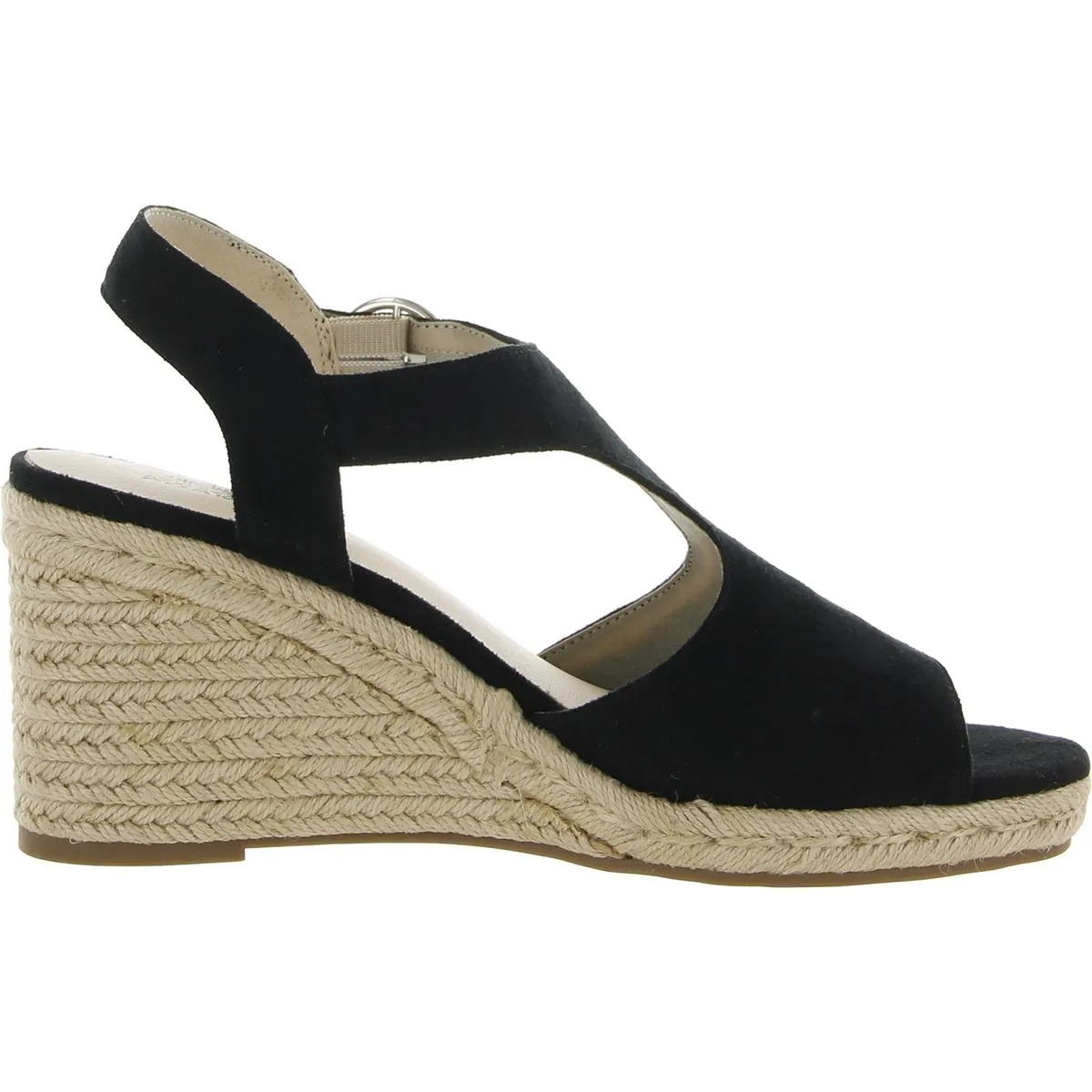 Tersa Womens Faux Suede Ankle Strap Wedge Heels