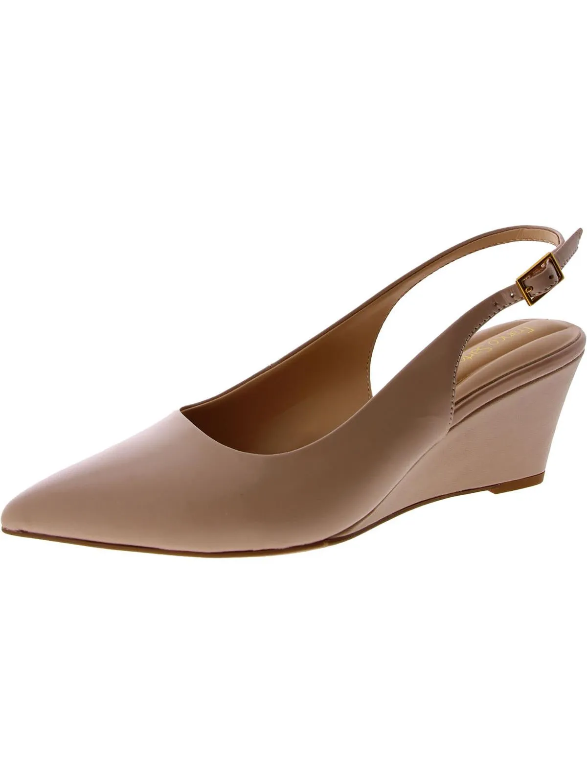 Tessa Womens Leather Pointed Toe Slingback Heels