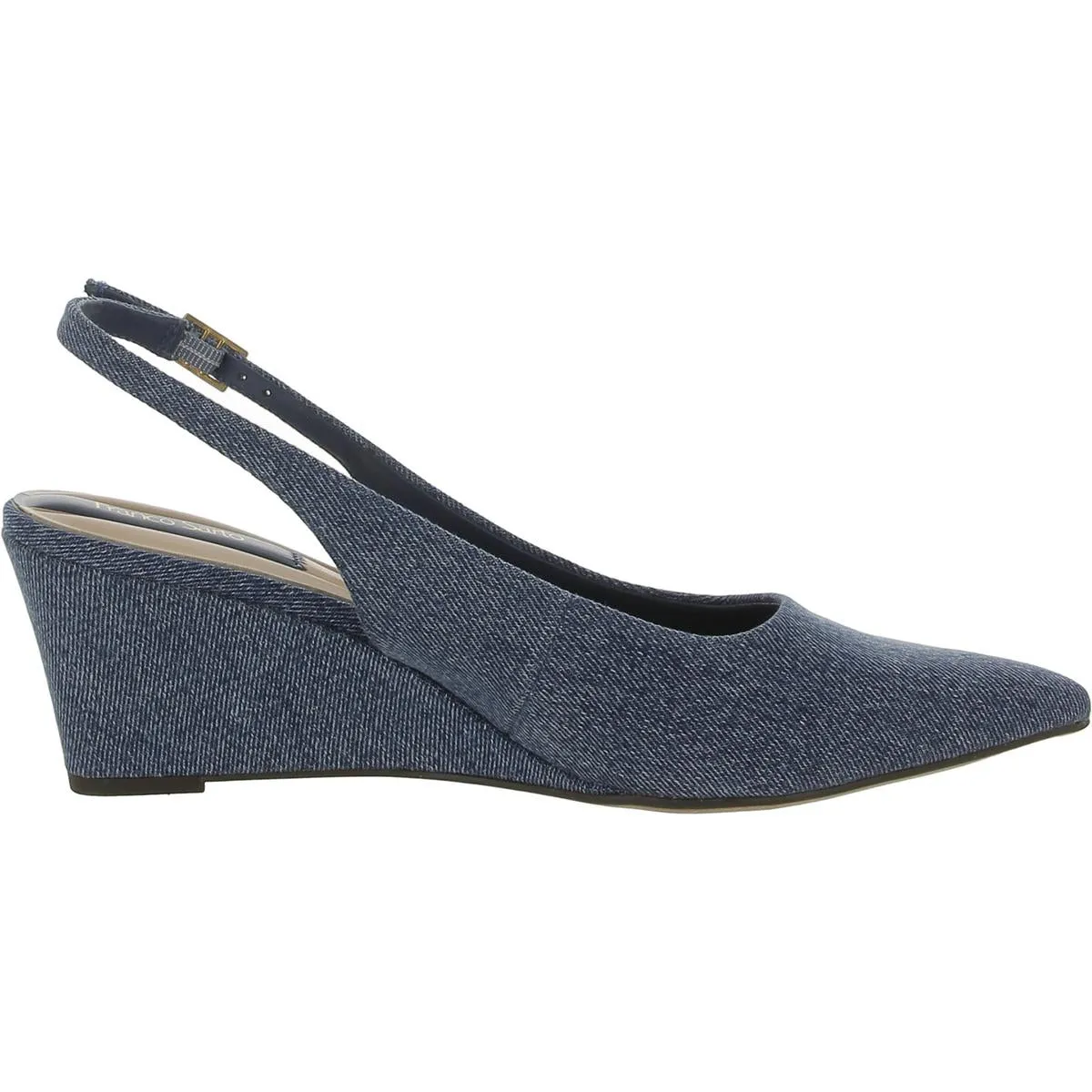 Tessa Womens Leather Pointed Toe Slingback Heels