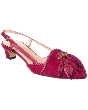 TODs Suede Slingback Pump