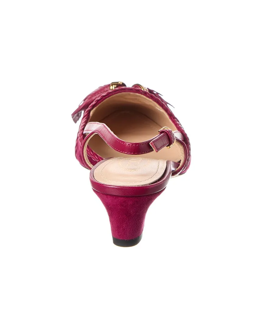 TODs Suede Slingback Pump
