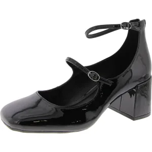 Tonii Womens Patent Square Toe Mary Jane Heels