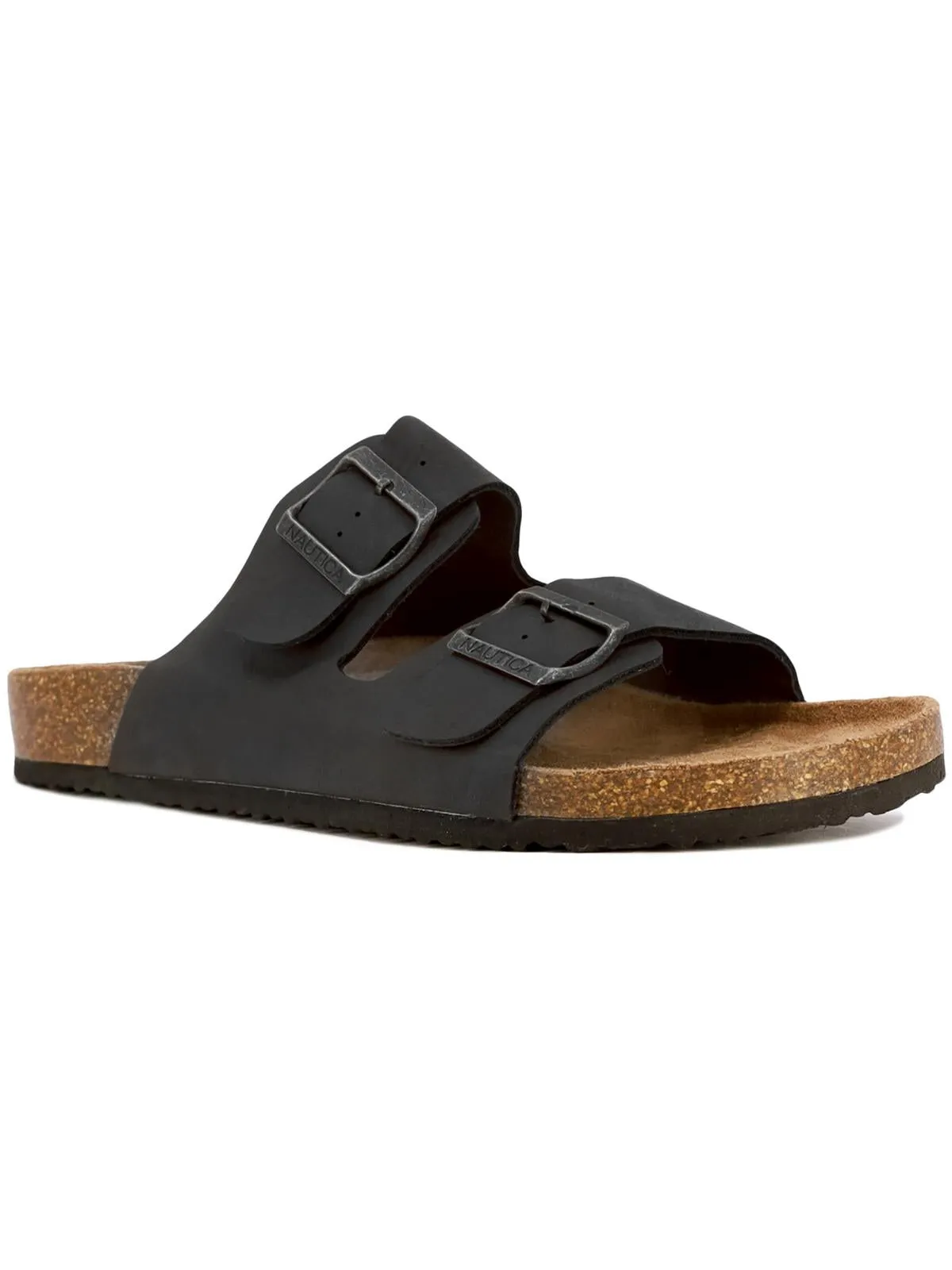 Triun Womens Faux Leather Slide Sandals