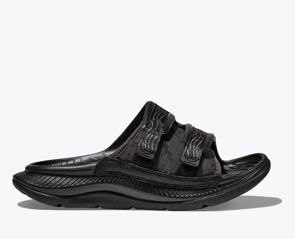 Unisex Hoka Ora Luxe  Premium Recovery Slide with Adjustable Ariaprene Strap & Cushioned Support