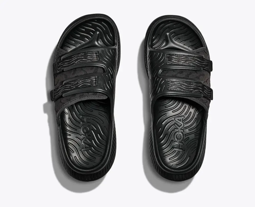 Unisex Hoka Ora Luxe  Premium Recovery Slide with Adjustable Ariaprene Strap & Cushioned Support