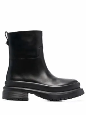 Valentino Rockstud Almond-Toe Ankle Boots