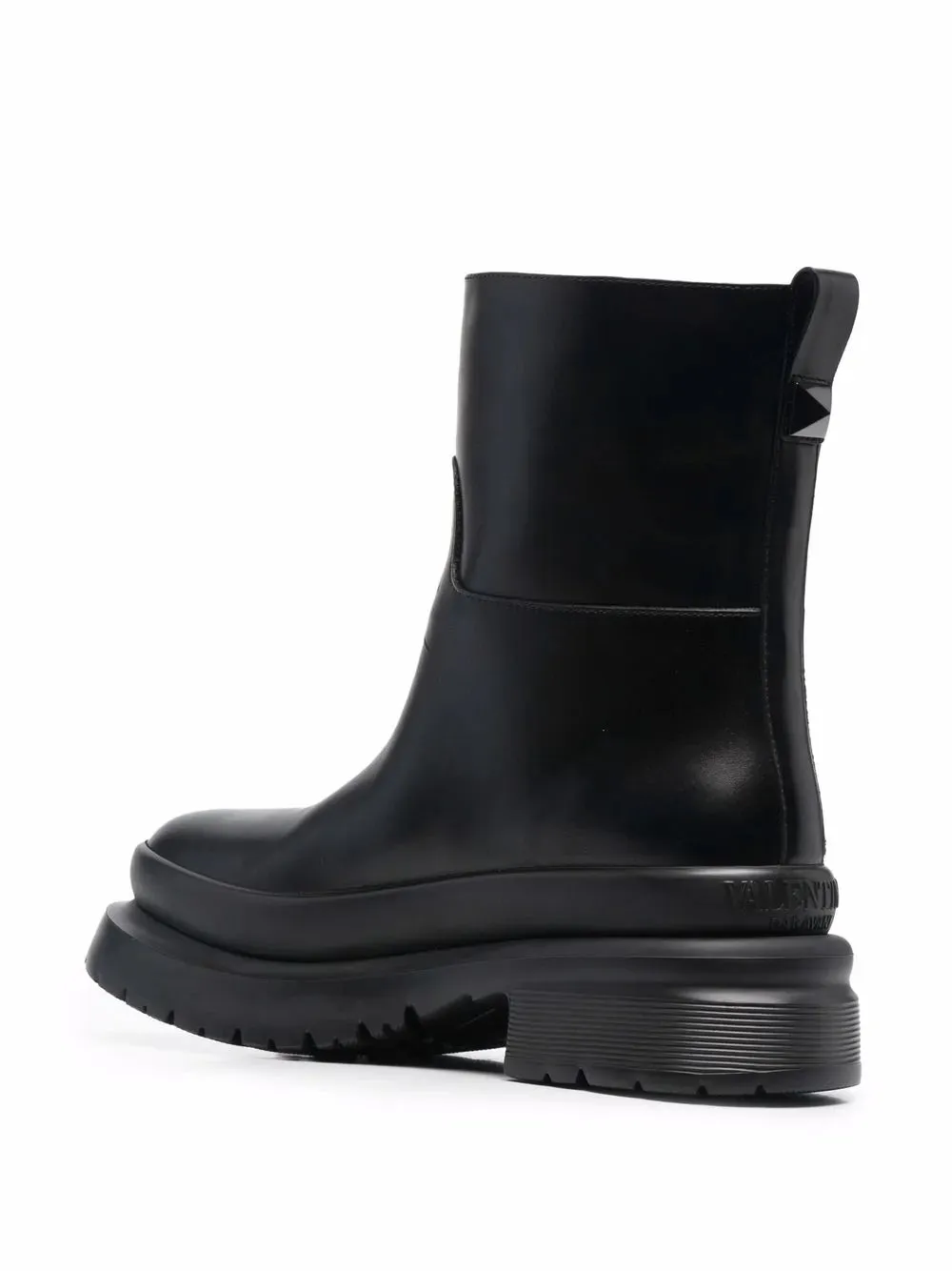 Valentino Rockstud Almond-Toe Ankle Boots