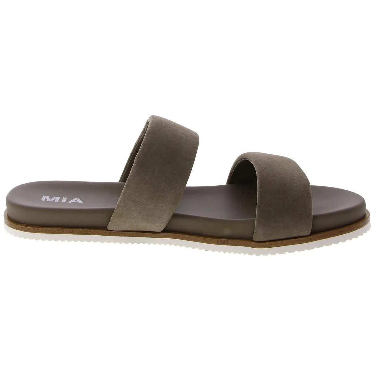 VALERI Womens Faux Suede A Slide Sandals