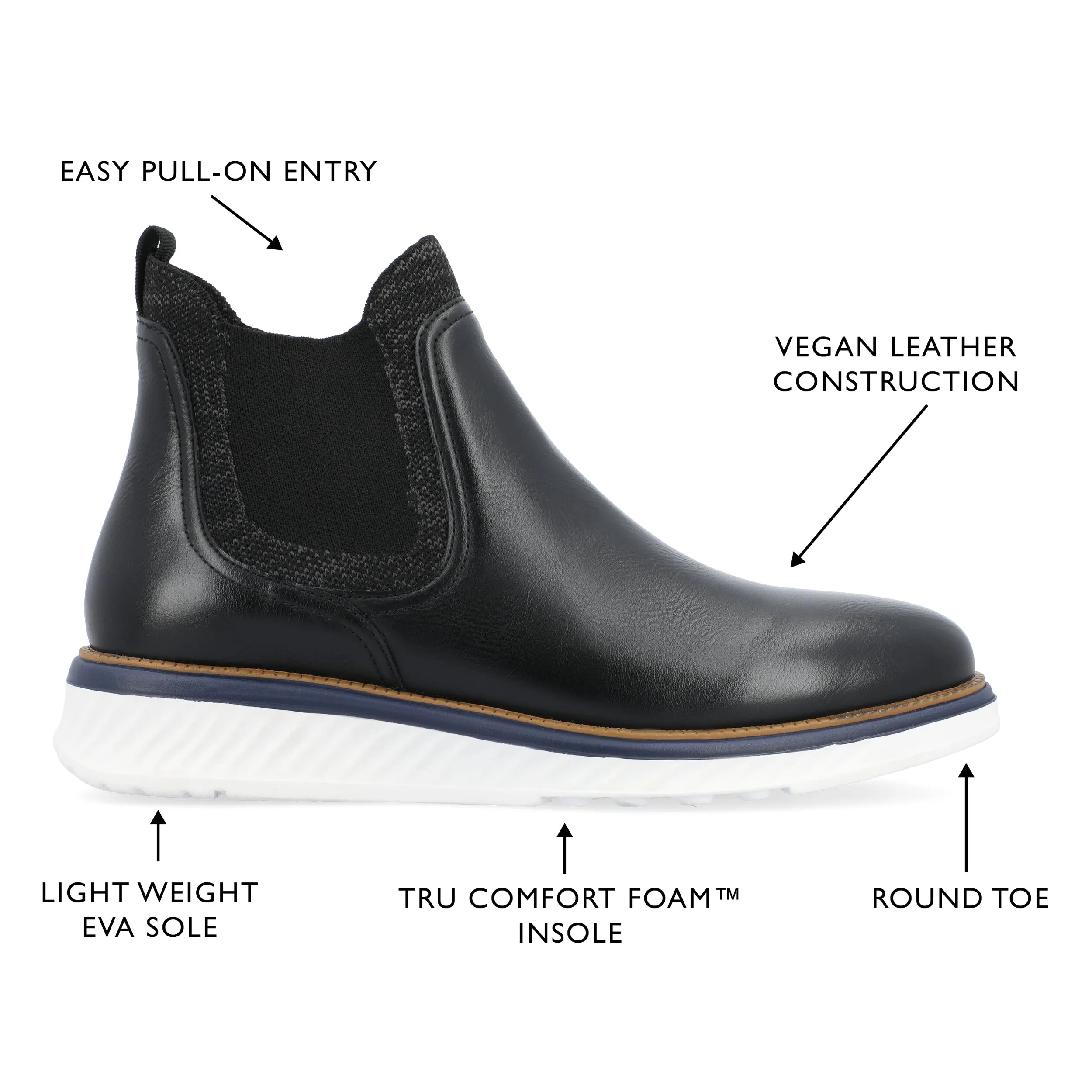Vance Co. Hartwell Pull-on Chelsea Boot