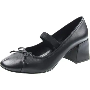 VCmelodie Womens Bow Leather Mary Jane Heels