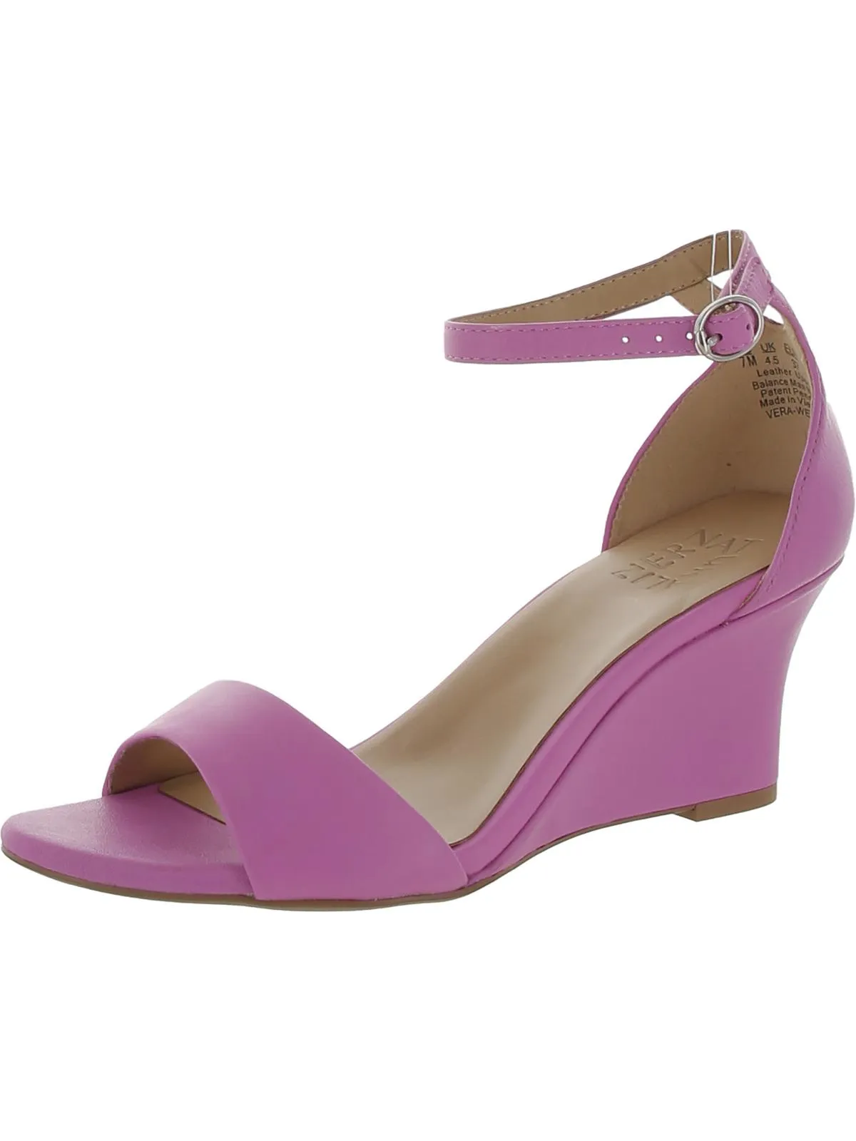 Vera Womens Patent Ankle Strap Wedge Sandals
