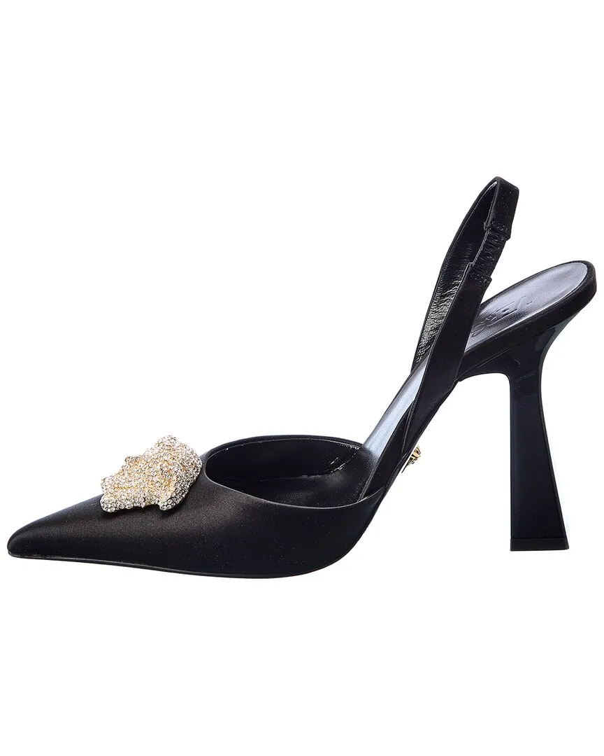 Versace La Medusa Satin Slingback Pump