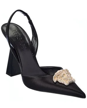 Versace La Medusa Satin Slingback Pump