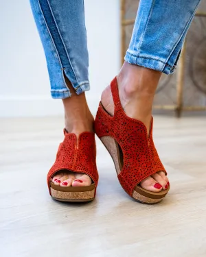 Very G Free Fly 3 Wedge Sandals - Rust FINAL SALE