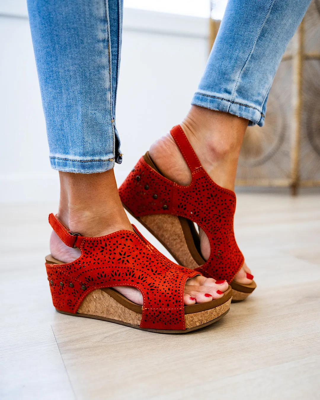 Very G Free Fly 3 Wedge Sandals - Rust FINAL SALE