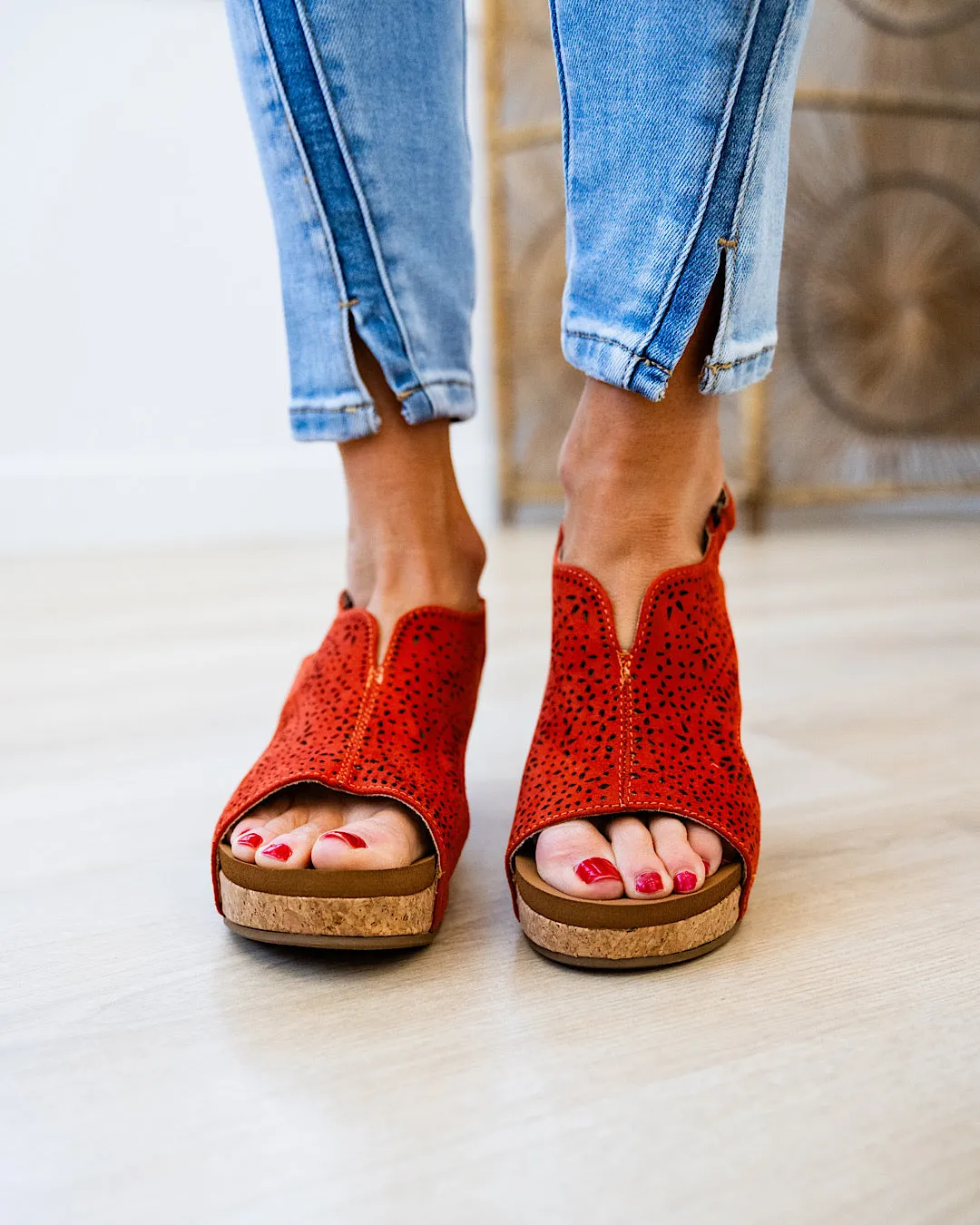 Very G Free Fly 3 Wedge Sandals - Rust FINAL SALE