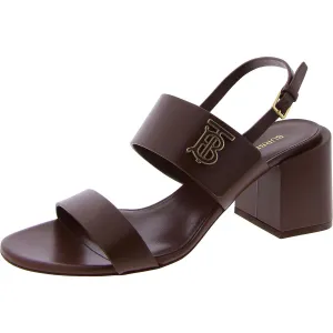 Virginia Womens Leather Ankle Strap Slingback Heels