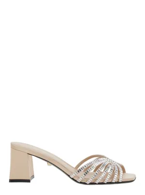 Vittoria' Metallic Rhinestoned Sandals