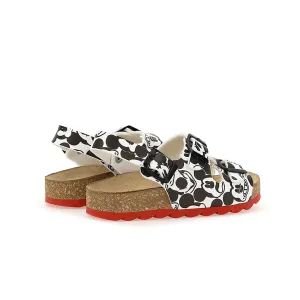 White Mickey Mouse Red Sole Sandals