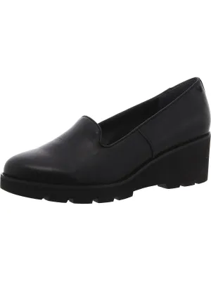 WILLA Womens Faux Leather Lug heel Wedge Heels