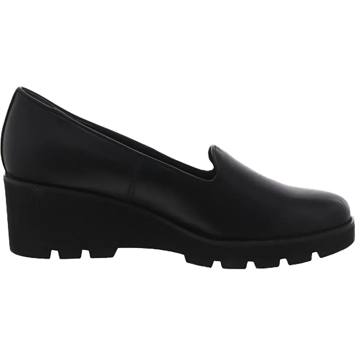 WILLA Womens Faux Leather Lug heel Wedge Heels