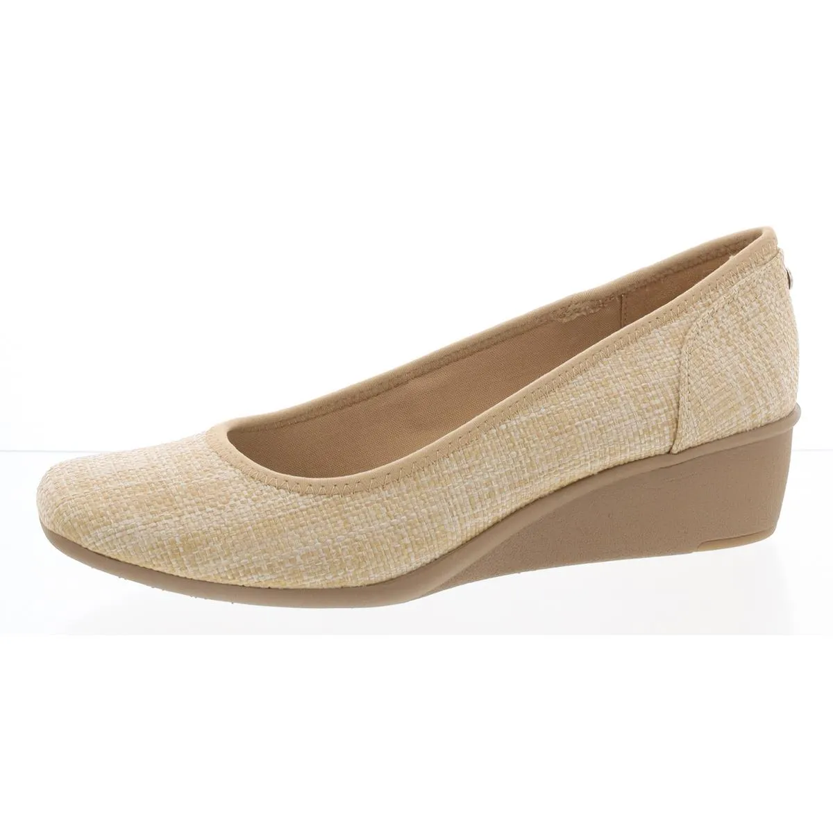 Wisher 2 Womens Patent Trim Slip On Wedge Heels