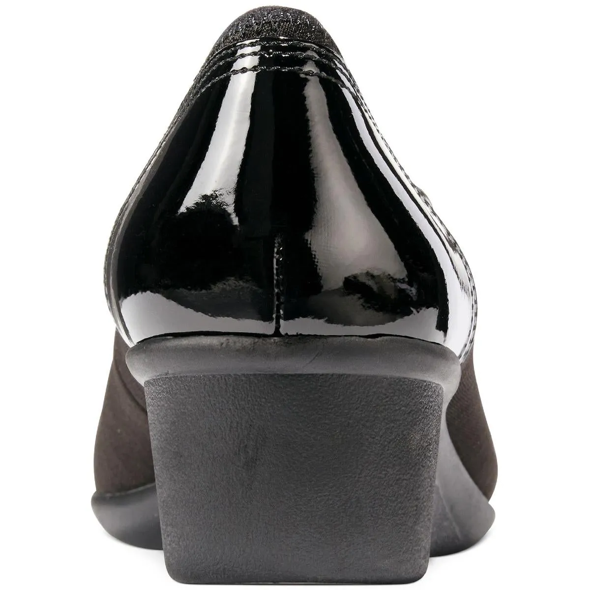 Wisher 2 Womens Patent Trim Slip On Wedge Heels