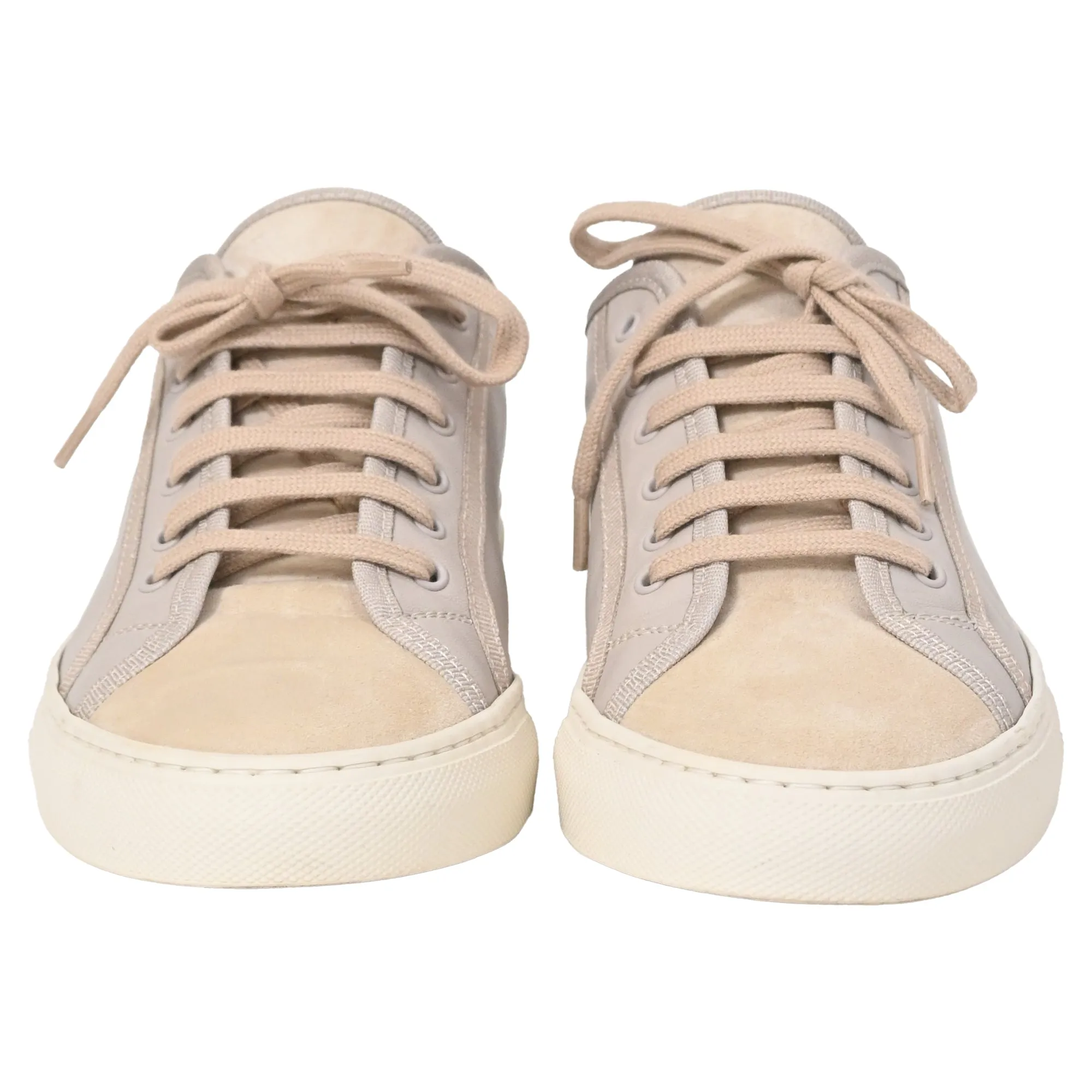 Woman by Common Projects Tournament Low-Top Sneakers in Grey Leather and Suede