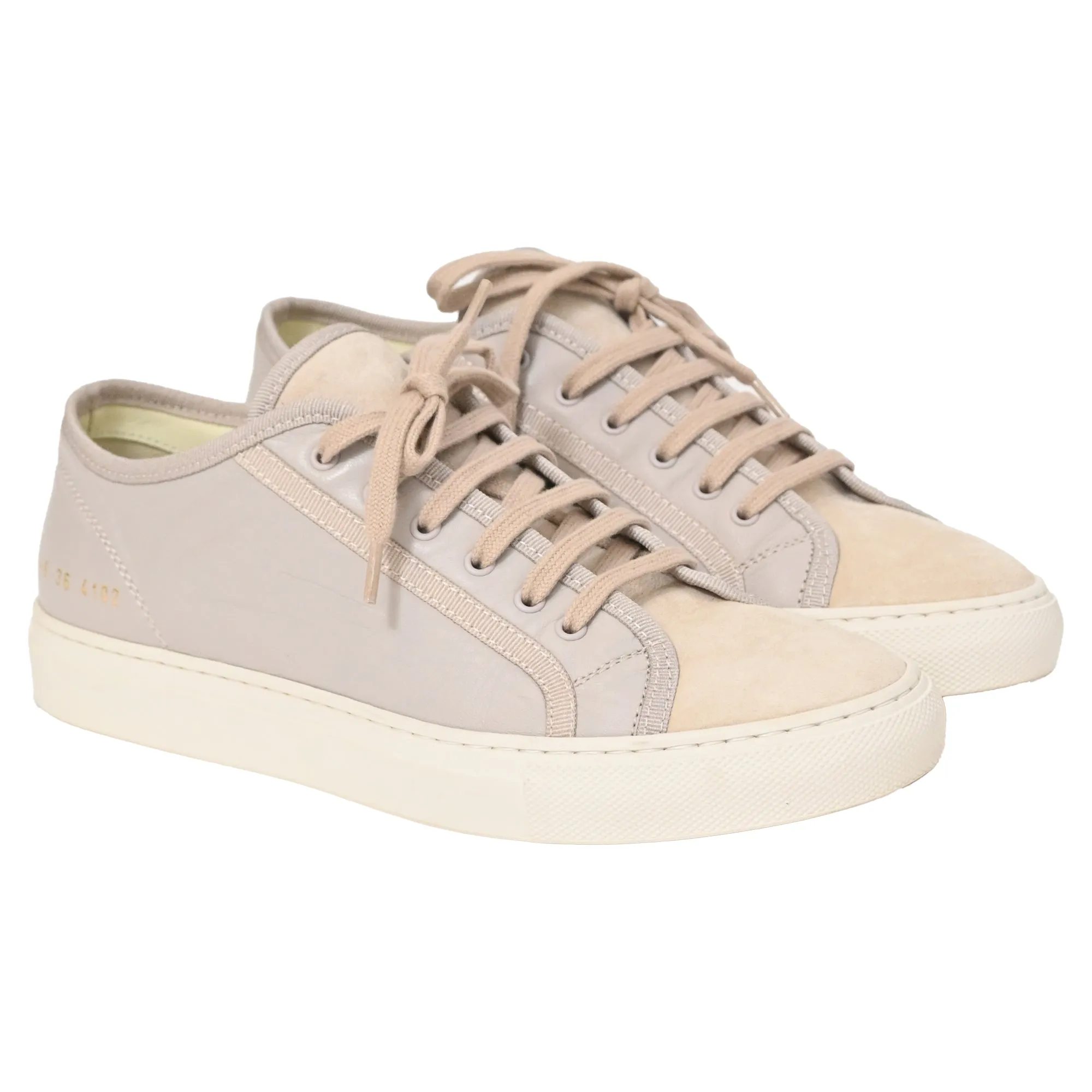Woman by Common Projects Tournament Low-Top Sneakers in Grey Leather and Suede
