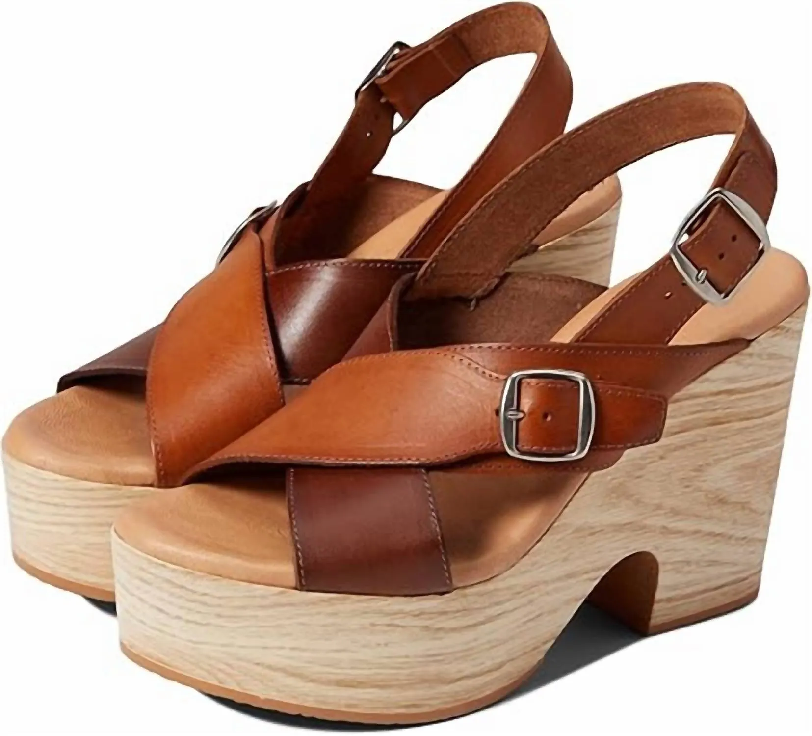 Women Mae Platform Wedge Heels In Brown Combo