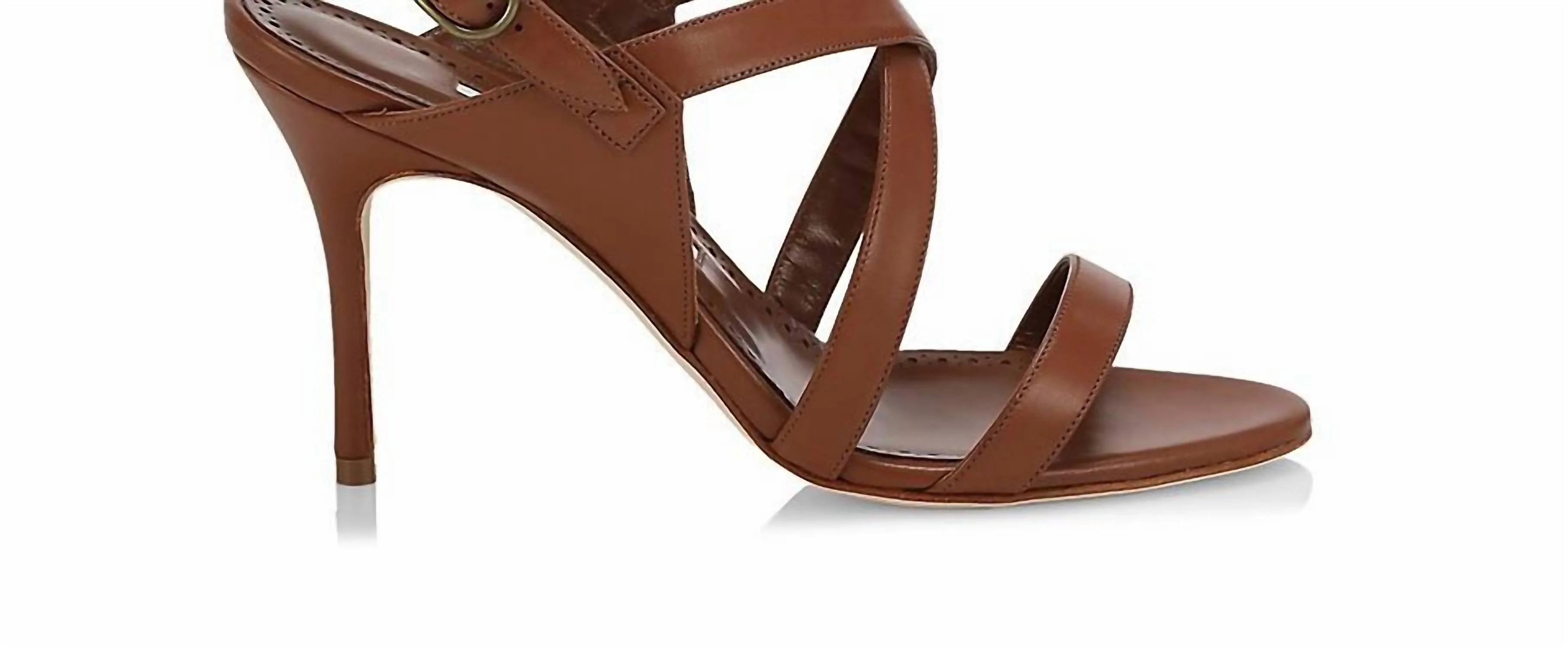 Women Singanu Strappy High Leather Sandals In Brown