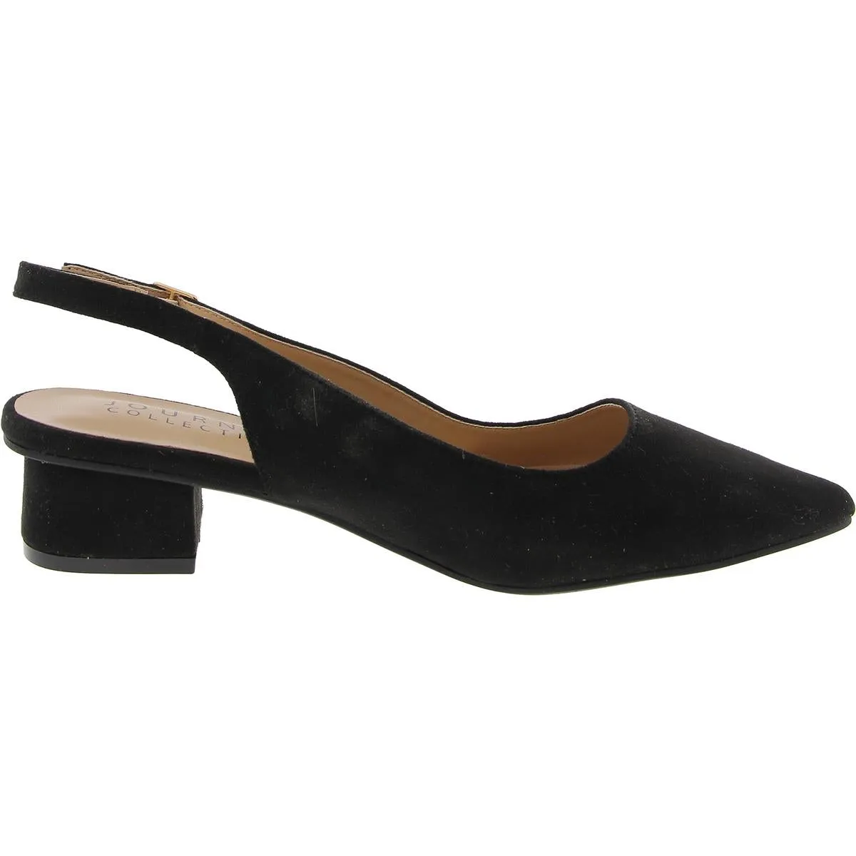 Womens Adjustable Faux Suede Slingback Heels