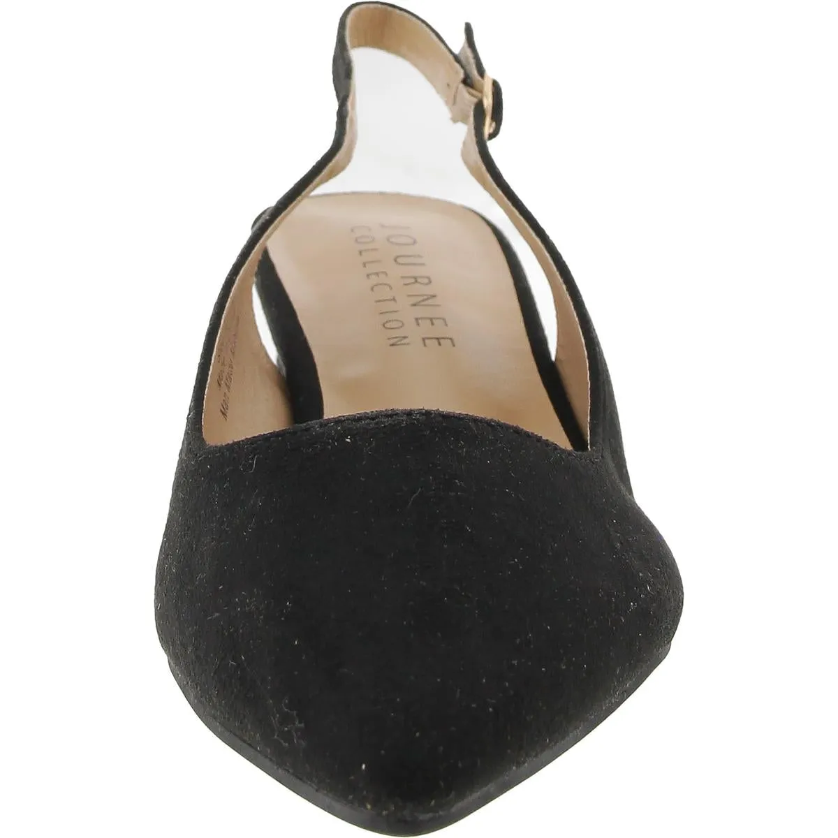 Womens Adjustable Faux Suede Slingback Heels