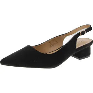 Womens Adjustable Faux Suede Slingback Heels