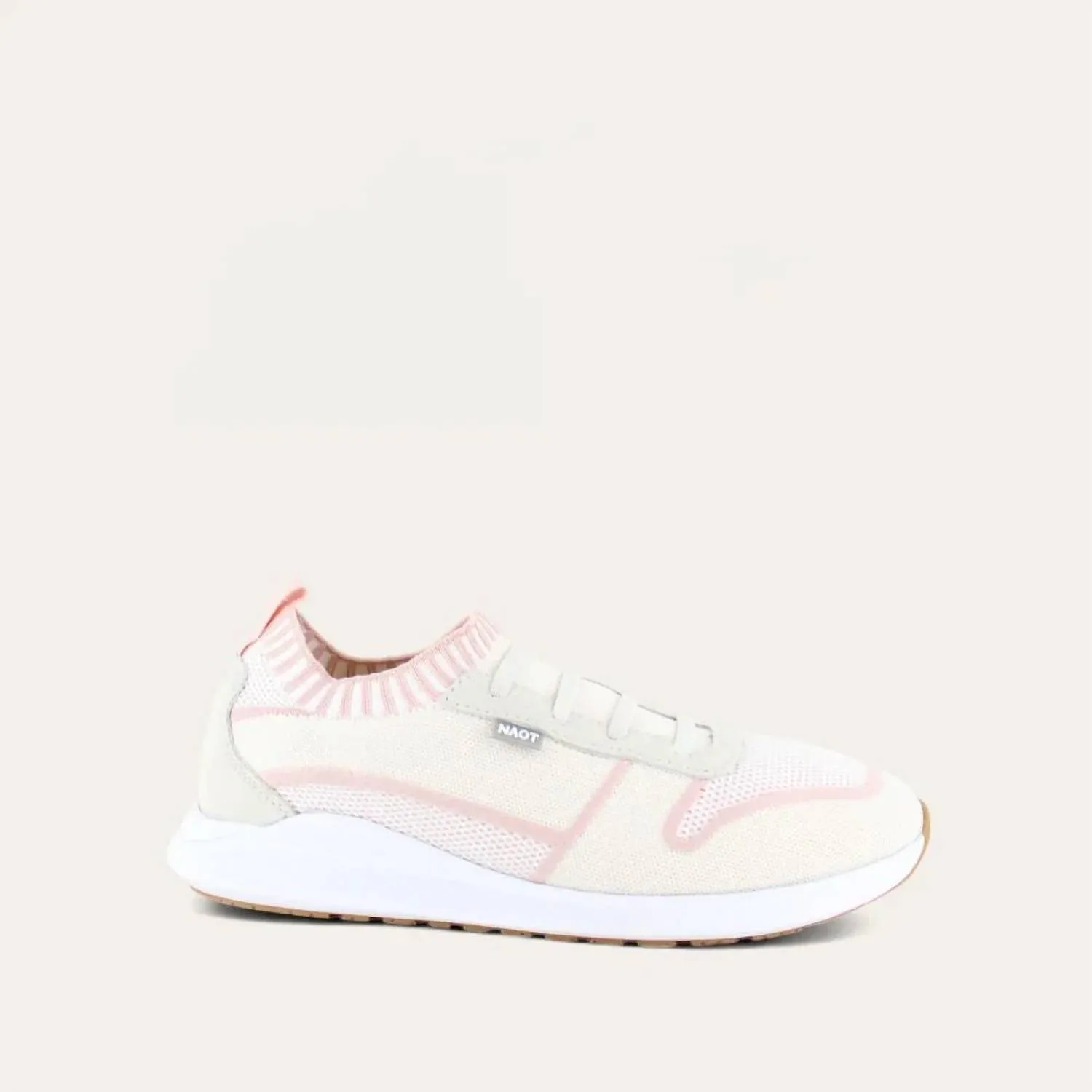 Women's Adonis Slip On Sneakers - Medium In White/pink Knit