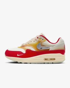 Women's Air Max 1 '87 Premium Sneakers In Sail/siren Red/sundial/metallic Silver
