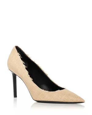 Women's Anja Woven Pointed Toe Pumps In Tan