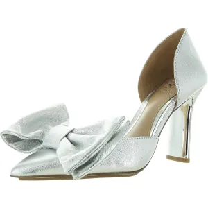 Womens Bow Leather D'Orsay Heels