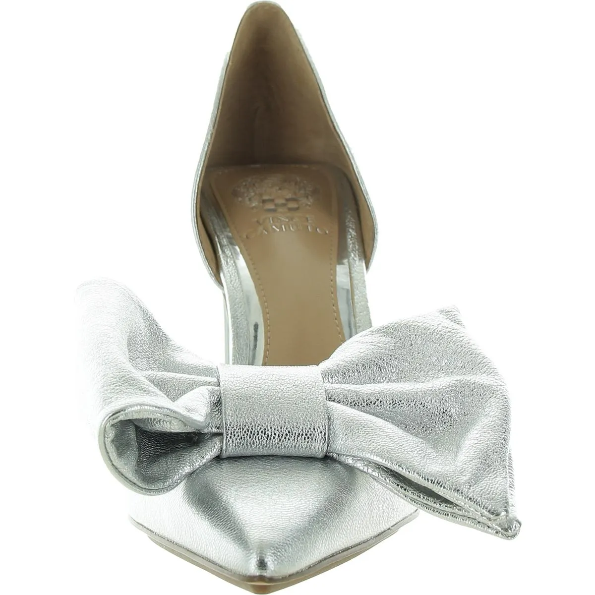 Womens Bow Leather D'Orsay Heels