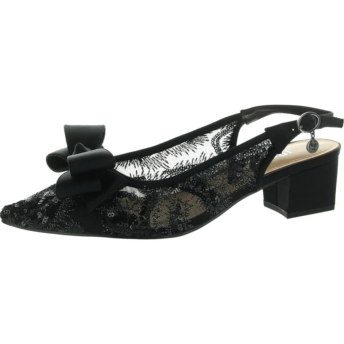 Womens Bow Mesh Ankle Strap