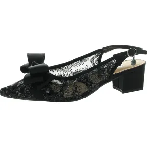 Womens Bow Mesh Ankle Strap
