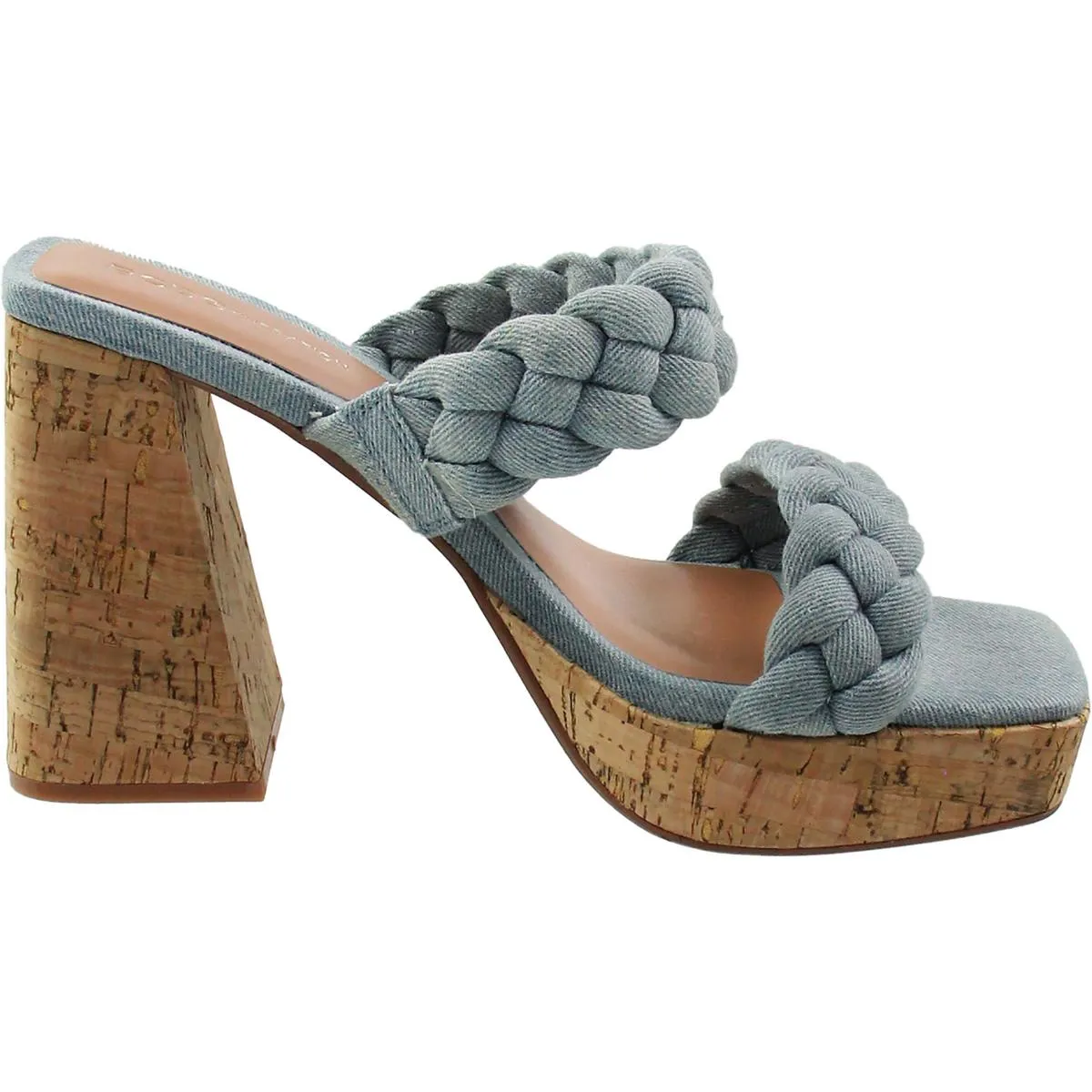 Womens Braided Man Made Block Heel