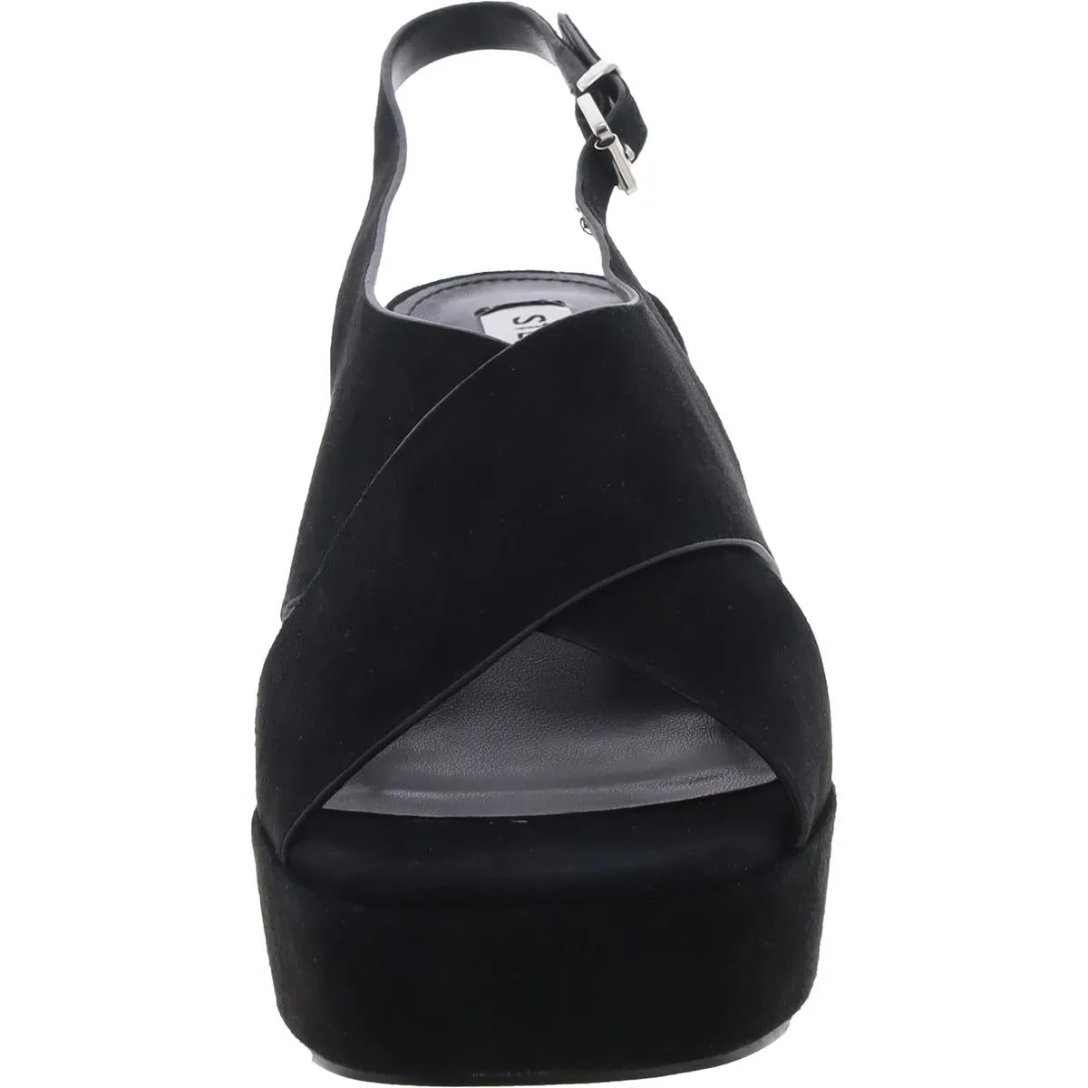 Womens Buckle Leather Slingback Heels