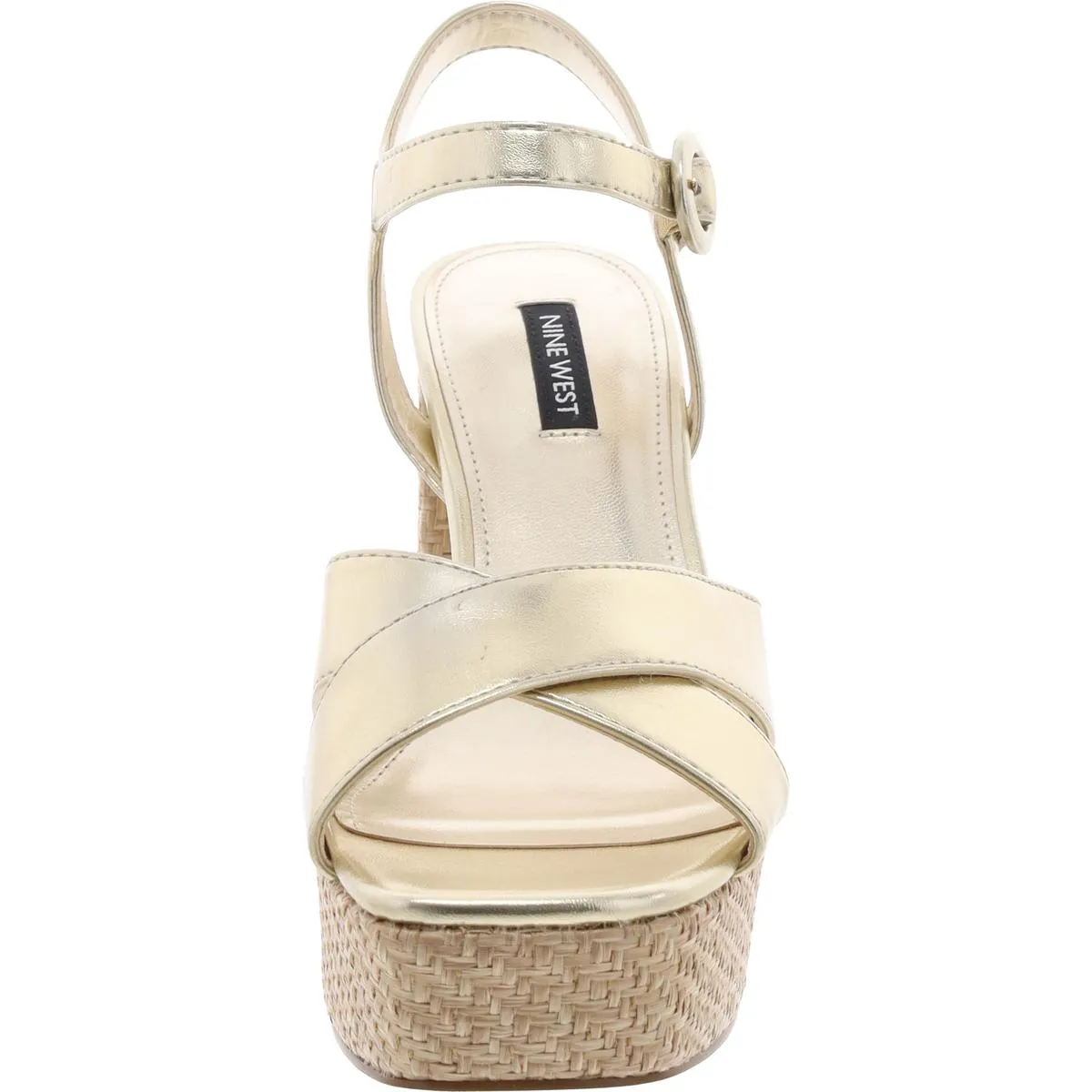 Womens Buckle Manmade Platform Heels