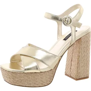 Womens Buckle Manmade Platform Heels
