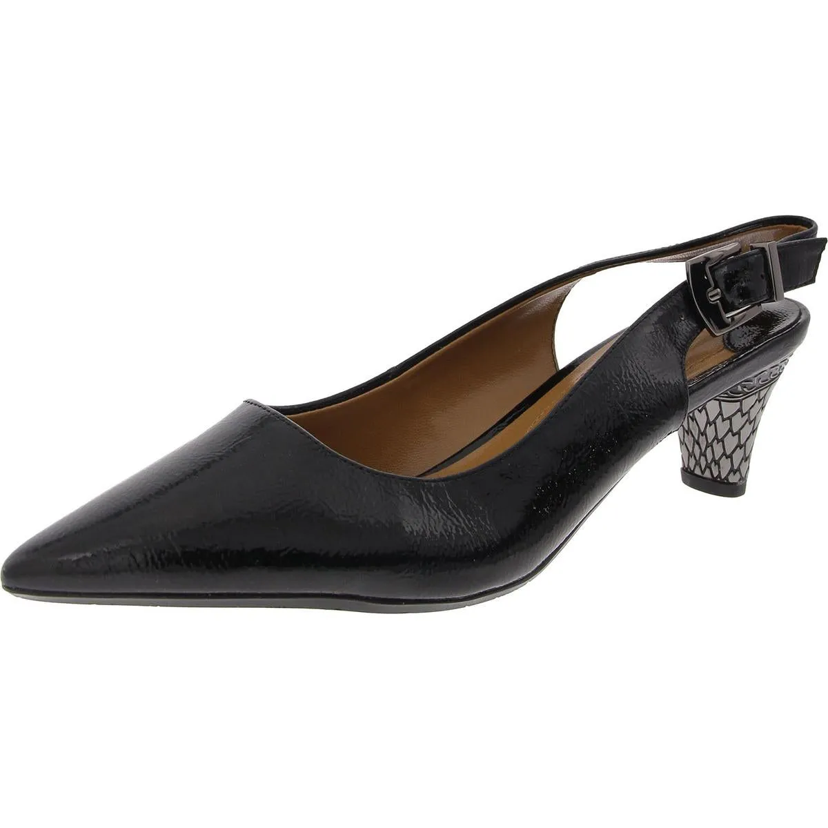 Womens Buckle Slingback Heels