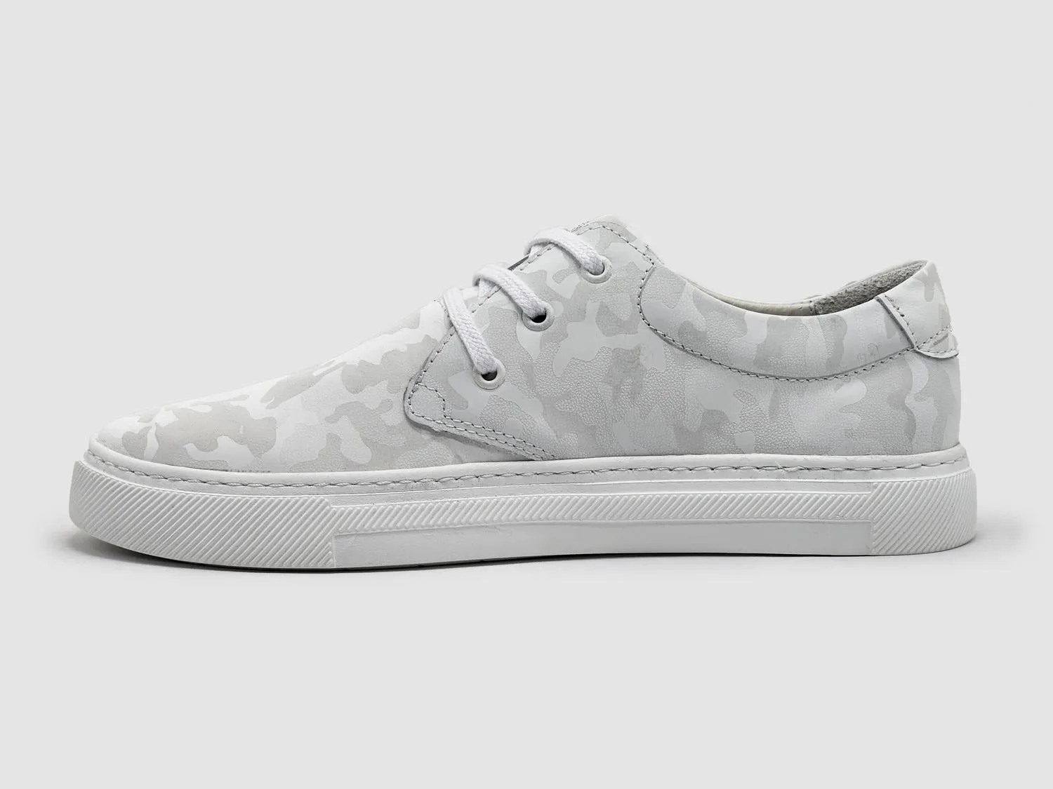 Women's Camo Leather Sneaker In White