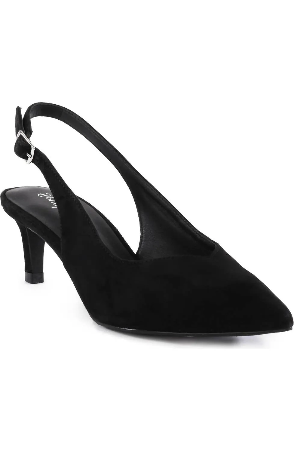 Women's Candlelight Slingback Pump In Black Suede