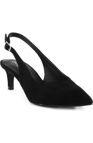 Women's Candlelight Slingback Pump In Black Suede