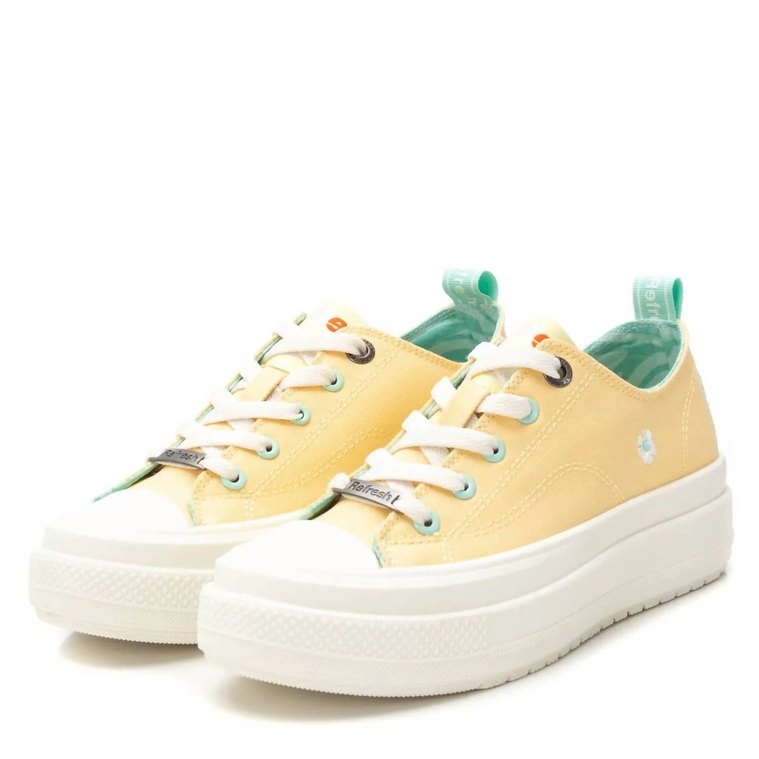 Women's Canvas Platform Sneakers In Yellow
